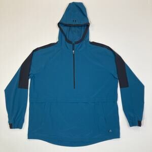 Under Armour HeatGear Anorak Jacket Women’s Large Teal Hooded Pullover